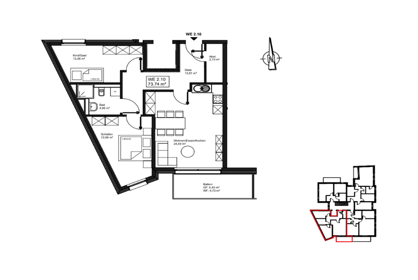 Grundriss - 2.OG - Wohnung 2.10